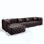 Ensemble de canapé moderne, canapé modulaire rembourré en similicuir 4 places avec conception touffetée à la main pure, 1 repose-pieds et 4 coussins, combinaison multiple pour le salon