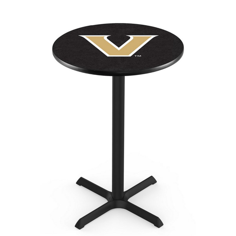 NCAA Round Metal Base Dining Table, Vanderbilt University