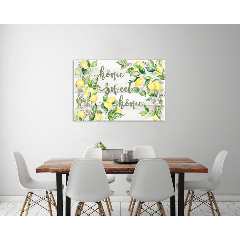 «Lemon Branch: Home Sweet Home II», toile tendue par August Grove®, H 12 po x l 18 po x P 1,5 po