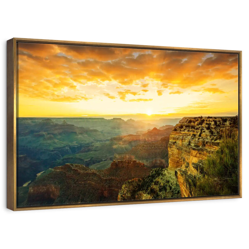 Daisi Arizona - Reproduction rectangulaire sur toile avec cadre flottant, Cadre flottant doré, 31 po x 21 po
