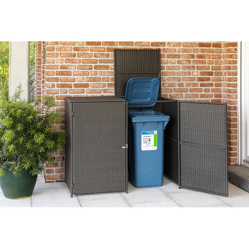 Leionna 5 ft. W x 2 ft. D Rattan Garbage Shed