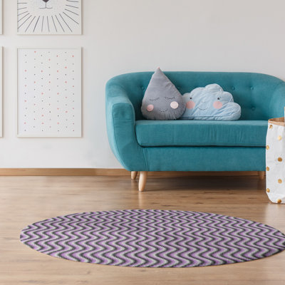 Tapis de zone mauve rayures ondulées