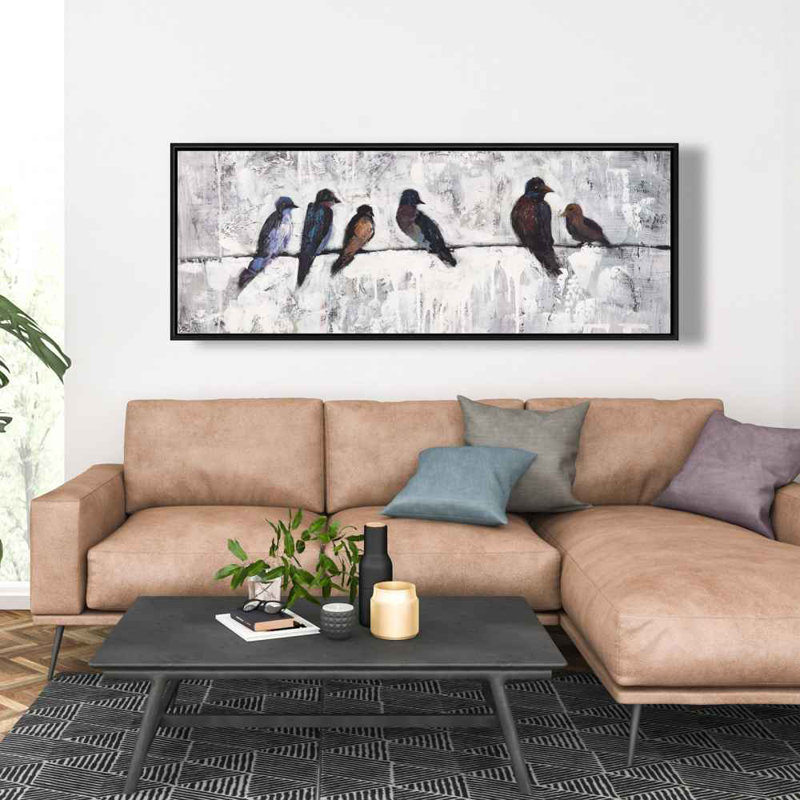 Oiseaux colorés sur des branches, H 61,25 po x l 21,25 po
