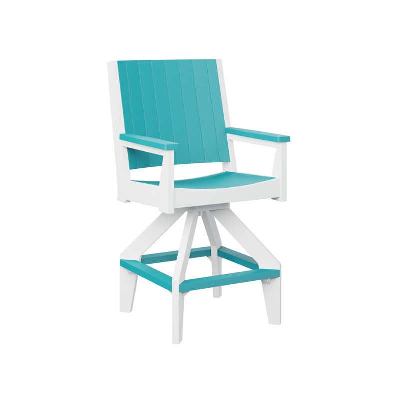 Chaise de bar pivotante Berlin, 25.5", Bleu Aruba