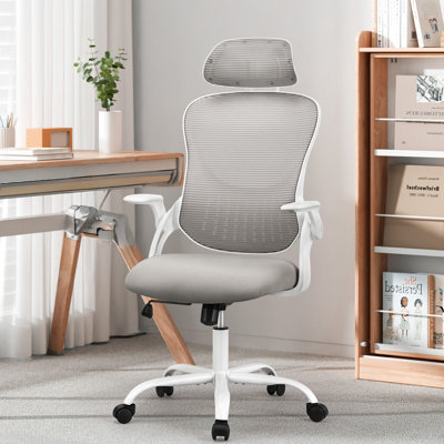 Ergonomic  High Backrest Mesh Office Chair with Flippable Arms and Adjustable Headrest