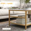 Tables de salon, surface en faux marbre et acier, blanc, table basse attrayante, finition blanche, 2