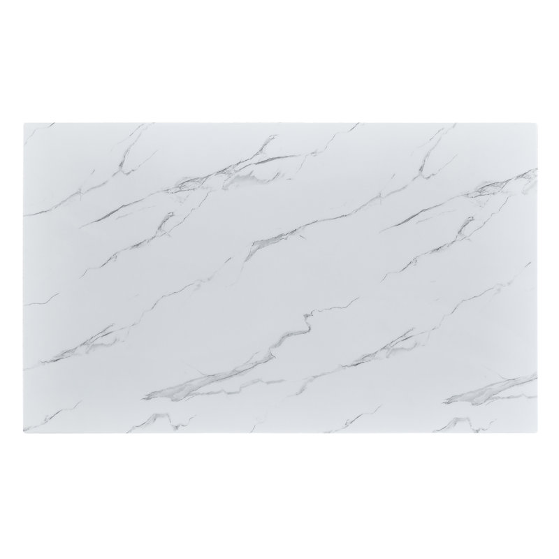 Glass With White Marble Design Dining Table
