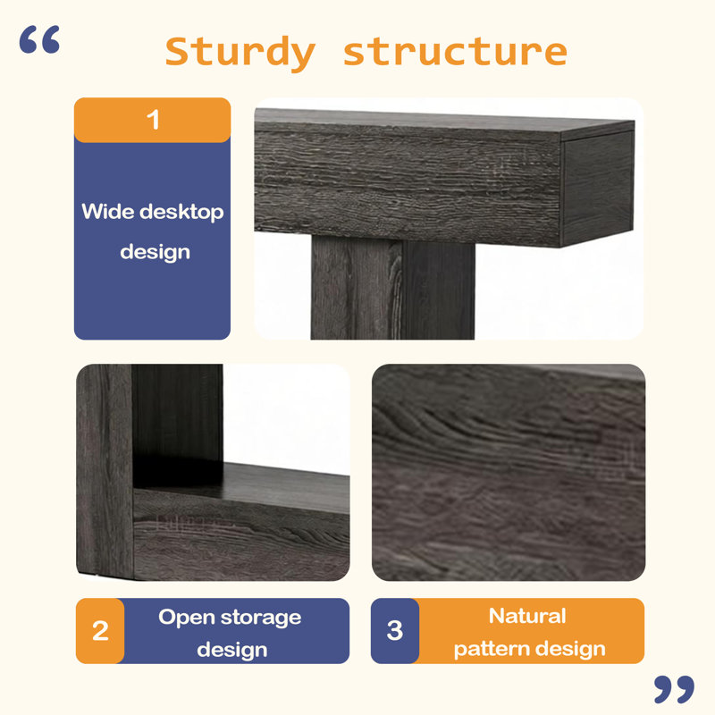 2-Tier Side Table,Entryway Table, Dark Gray