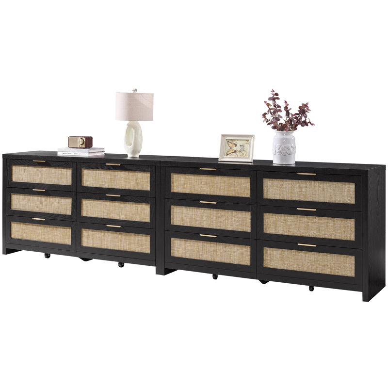 Commode 6 tiroirs Chada, Noir