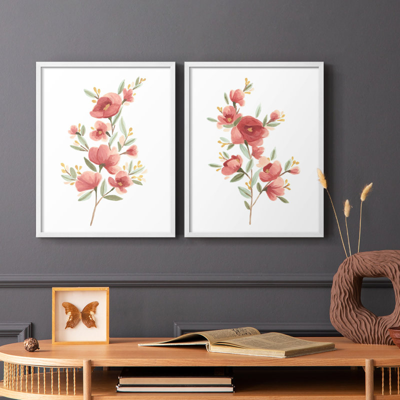 Wildflower Sprig III - reproduction encadrée de qualité supérieure - prête à être accrochée - aucun clou requis - aucun clou requis