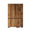Modern Wardrobe with Numerous Shelves, Walnut & Anthracite, 53.1 x 82.7 x 20.5 inches | 100% Melamine Coated Chipboard, Wall-Mountable, Strong Plastic Legs | Stylish Storage Solution for Any Bedroom-952524050