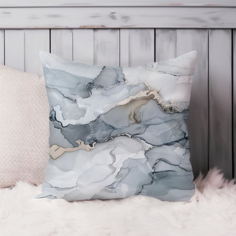 Abstract Geode Marble Agate Pattern XVI Modern Throw Pillow Cover, 18x18