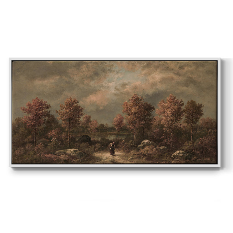 Série paysage - DCCXLVI - Toile tendue avec châssis encadré - Prêt à être accroché, H 17 po x l 33 po, Blanc