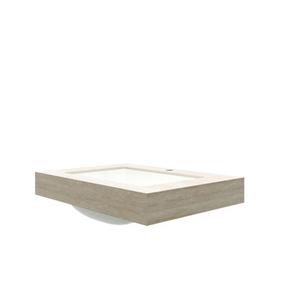 30 po - Comptoir en pierre frittée et lavabo rectangulaire encastré en céramique, un trou de robinet standard, résistant au feu, profondeur de 30,09 po, poids de 47,44 lb avec design, poids, largeur 18,36 po, hauteur 8,26 po