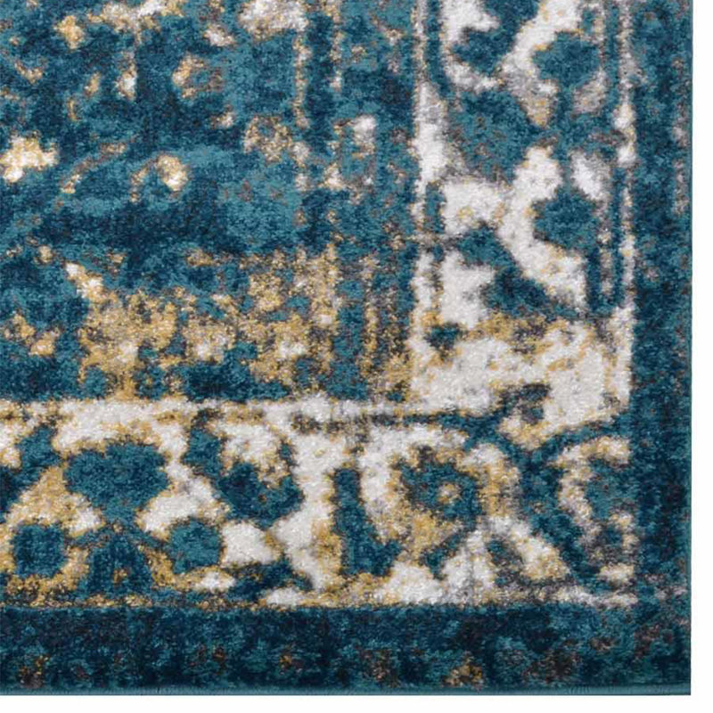 Crayton MACHINE MADE HEATSET POLYPROPYLENE AREA RUGS - Rectangle Shape, Blue Color, Classic Oriental Traditional Design, Medium Pile Machine Made Area Rugs