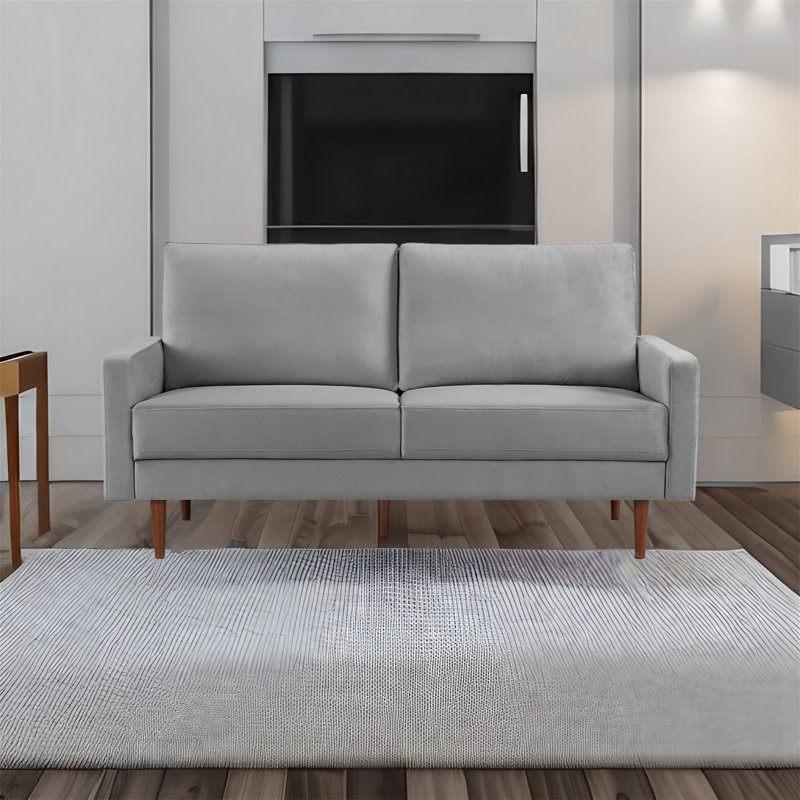 Causeuse en velours 68,9 po Orisha, Velours gris