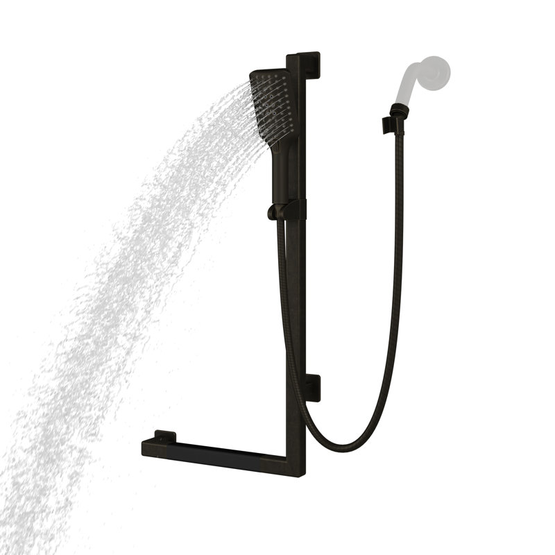 Seville Slide Bar Slip Resistant ADA Compliant 500 lb Weight Capacity Slide Bar with Multi-function Handshower Right