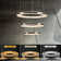 46W 3-ring dimmable LED pendant light with remote control