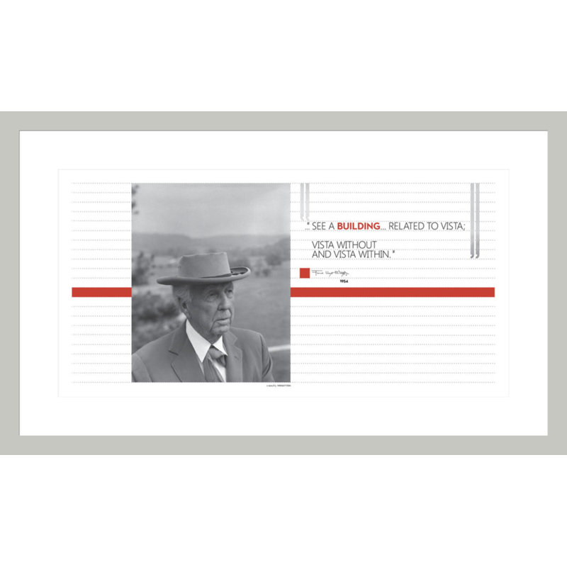 «See a Building» par Frank Lloyd Wright - Impression giclée encadrée, H 17,87 po x l 29,5 po