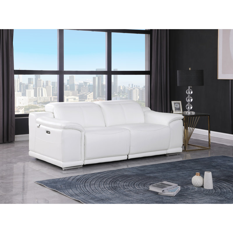 Causeuse en cuir Divanitalia, Blanc