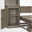 Grand lit escamotable, bureau intégré et poste de travail rabattable, tablettes et armoires de rangement, pièce contemporaine et multifonctionnelle-1311471671