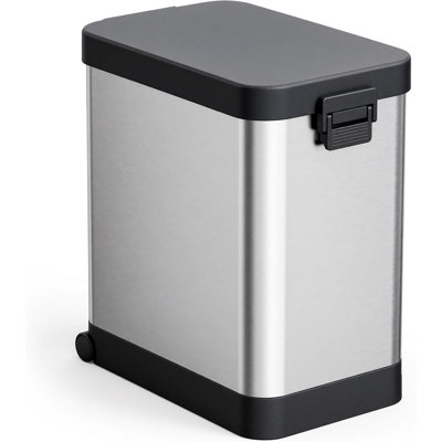 Conteneur de rangement robuste en acier inoxydable de grande taille pour aliments pour animaux
