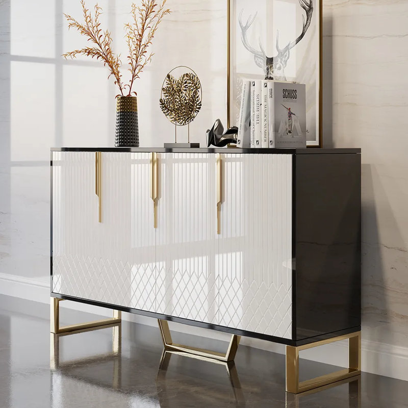 59.1" Sideboard Buffet Cabinet with Storage, Modern Accent Cabinet,Large Modular Media Console, Minimalist Credenza for Living Room Kitchen Dining Room Entryway