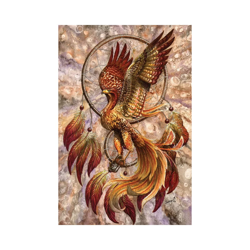 Phoenix Dreamcatcher by Sunima - Wrapped Canvas Print, 20.32 cm H x 30.48 cm W