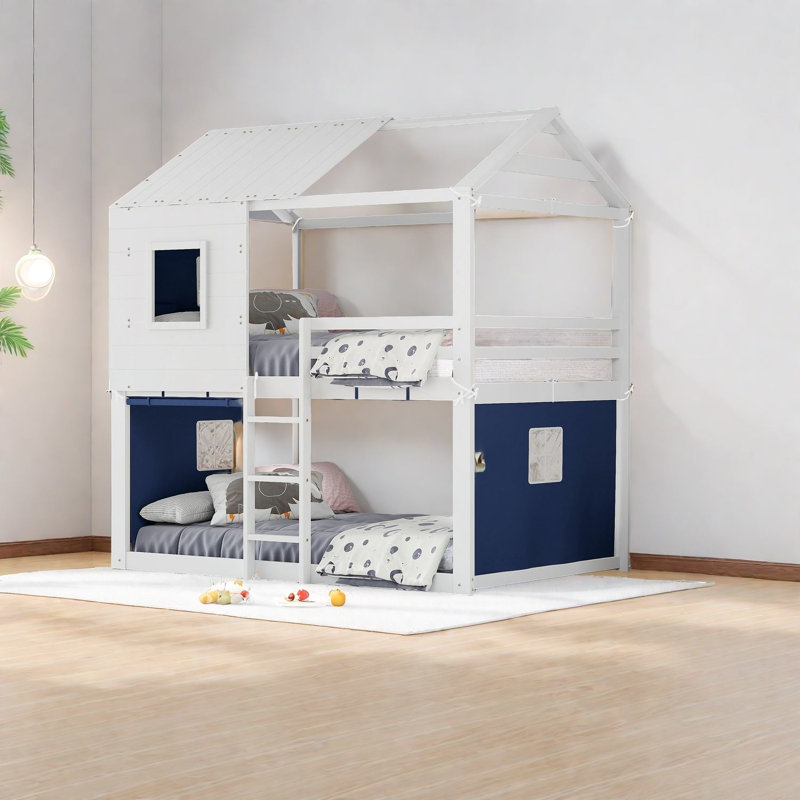 Lit superposé en bois compact pour les enfants