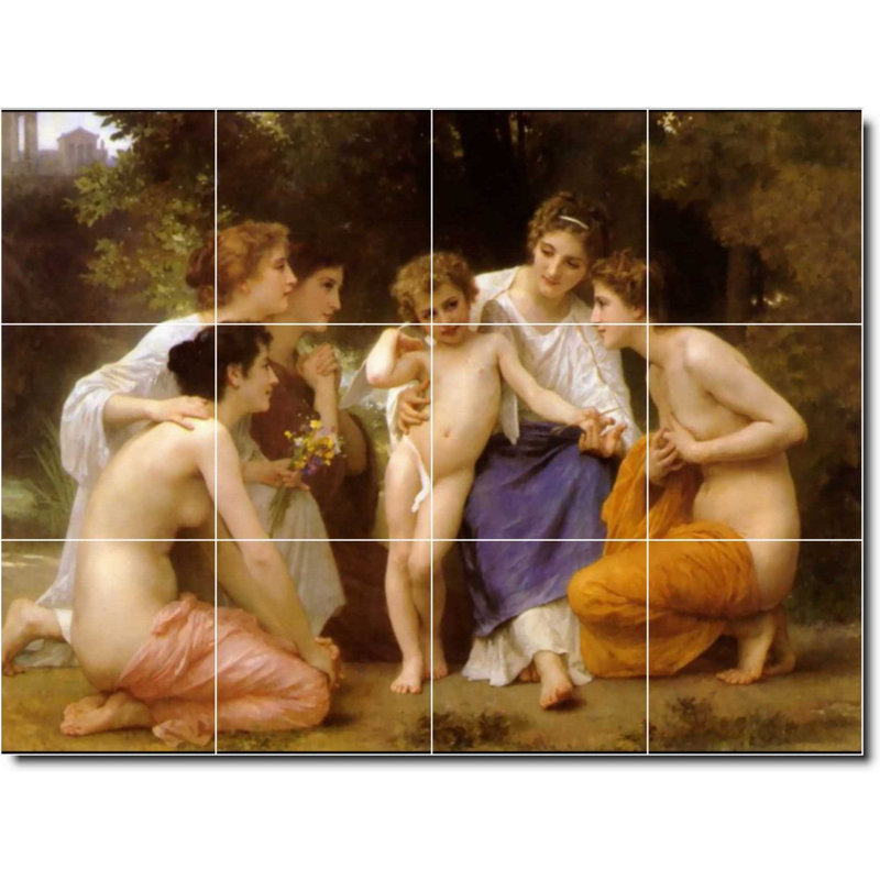 Carreau de céramique décorative 17 po x 12,75 po 4,25 po x 4,25 po, Ange 736