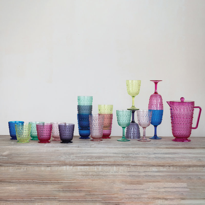Acrylic Stemmed Wine Cup with Raised Dots