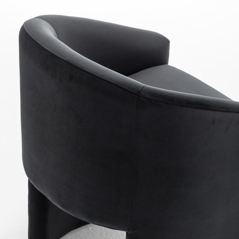 Halley Velvet Upholstered Dining Chair, Black