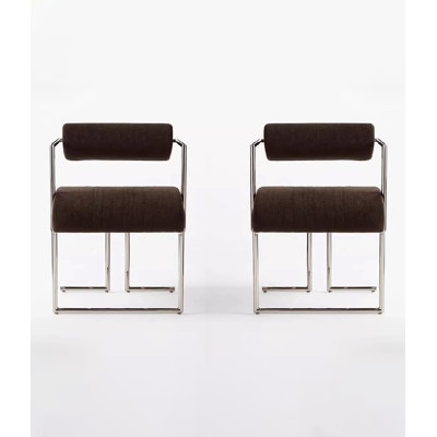Chaise de salle à manger moderne et simple en acier inoxydable avec dossier rembourré