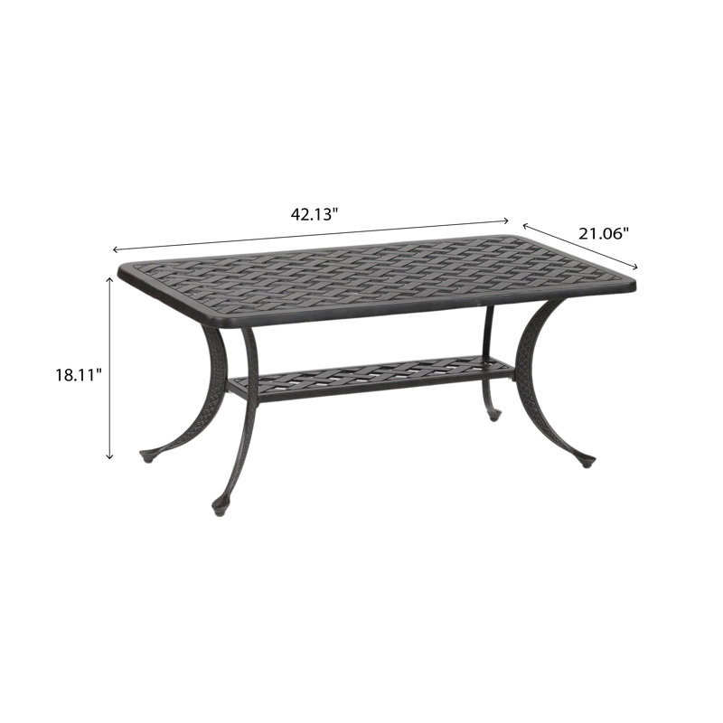 Table basse Annecorinne, Bronze lave noir