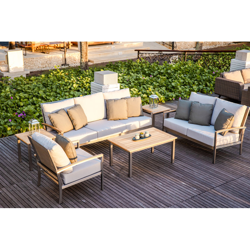 Avanti Teak Stainless Steel Outdoor Rectangle Coffee Table 40"