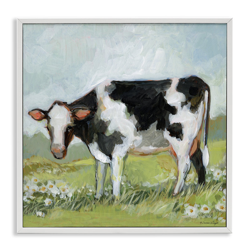 «And Cow», art giclée par Susan Winget, H 12 po x l 12 po, Giclée encadrée blanc bord de mer