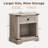 24" Farmhouse Nightstand With Charging Station, Rustic Weathered Wood Bedside Table With Drawer & Open Storage-123040018