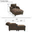 Chaise d'appoint avec repose-pieds avec rangement, méridienne convertible simple avec dossier inclinable, porte-gobelets, ports USB-C-1672463990