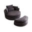 Chaise pivotante avec chenille et rangement gris pour le salon d'une largeur de 52 po