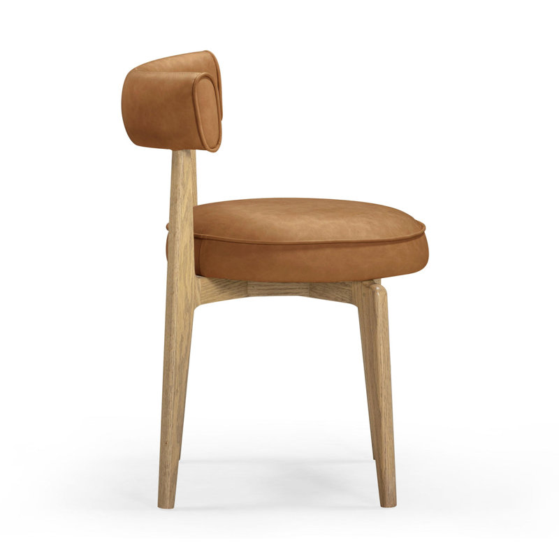 Chaise en cuir vegan Rachel Performance, Brun