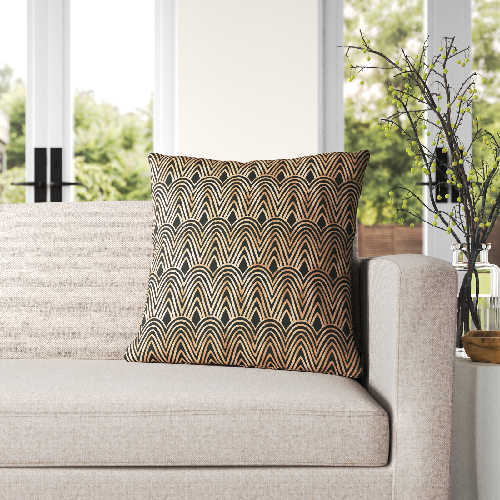Millie Geometric Cotton Throw Pillow, No Fill