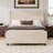 50.7'' High Headboard Corduroy Upholstered Bed Frame With Vertical Stripe Wingback And High Footboard No Box Spring Needed-105504222-105504223