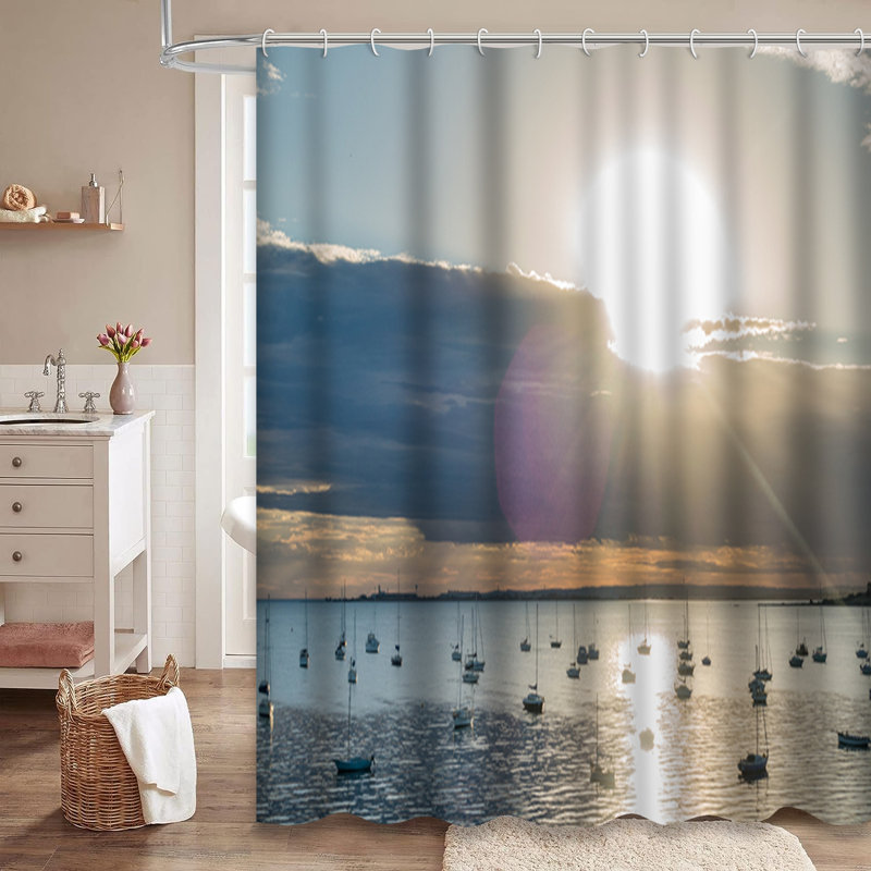 Rideau de douche avec 12 crochets, L 72 po x l 72 po