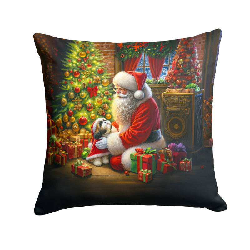 Coussin Shih Tzu and Santa Claus, H 14 po x l 14 po
