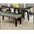 Modern Faux Marble Top Dining Table with Shelve Storage Base, Birch Wood and MDF Construction for Durability
