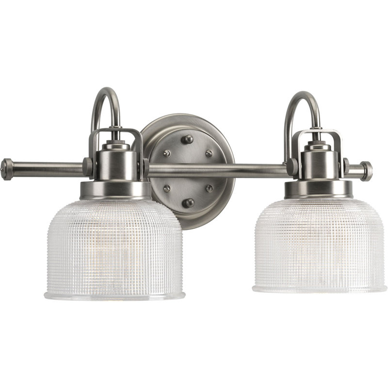 Éclairage pour meuble-lavabo à intensité variable Rosser, Nickel antique, 2 Lights, 8.75"H x 17"W x 7.25"D