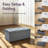 43 Inch Gray Folding Storage Ottoman Bench, 157.5l Large Capacity Storage Chest Foot Rest, Living Room Bedroom Entryway