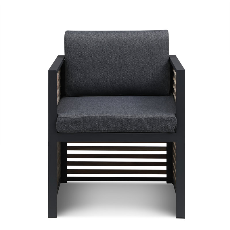 Fauteuil de patio en teck Pawni sans housse personnalisée