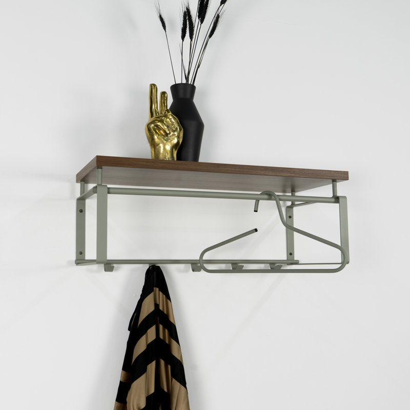 Wall 5 - Hook Wall Mounted Coat Rack, Green