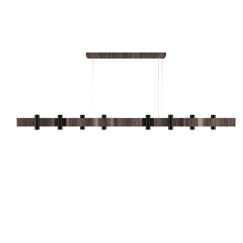 Luminaire suspendu Flow Accord, Noyer noir, H 5,31 po x l 70,87 po x P 4,33 po, 16
